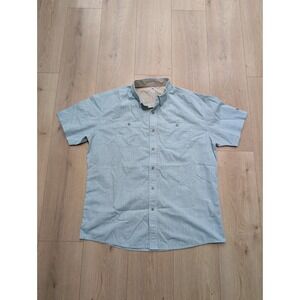 KUHL Mens Karib Short Sleeve Shirt Horizon Blue Button Up Size Large Style 7460